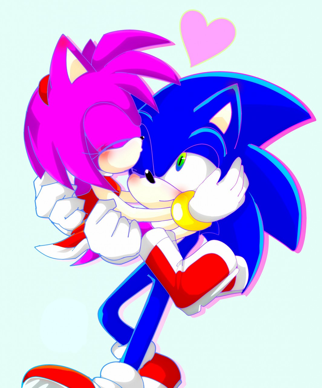 Amy Rose y Sonic - Sonamy - Kiss awwww