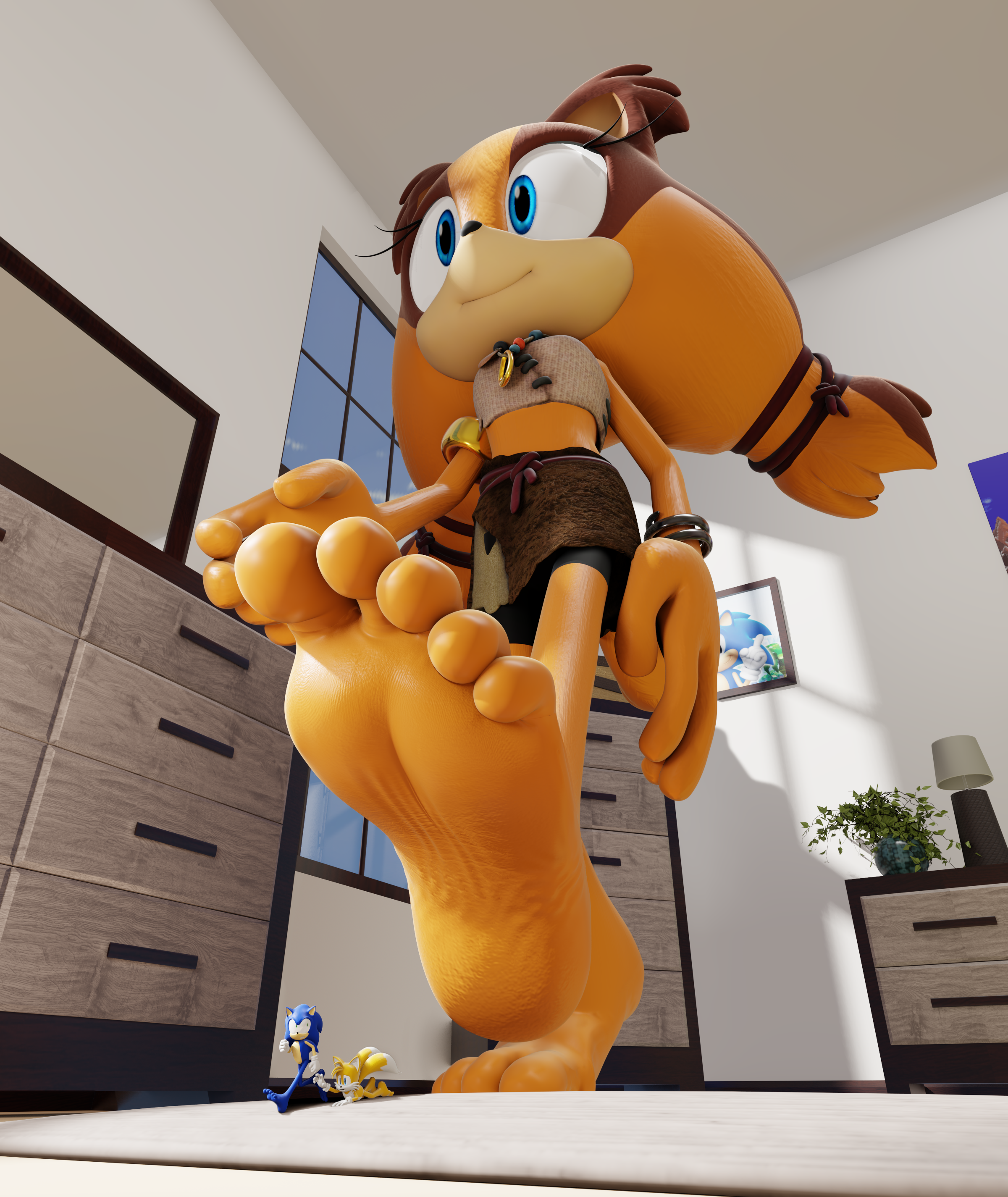 Giantess furry feet