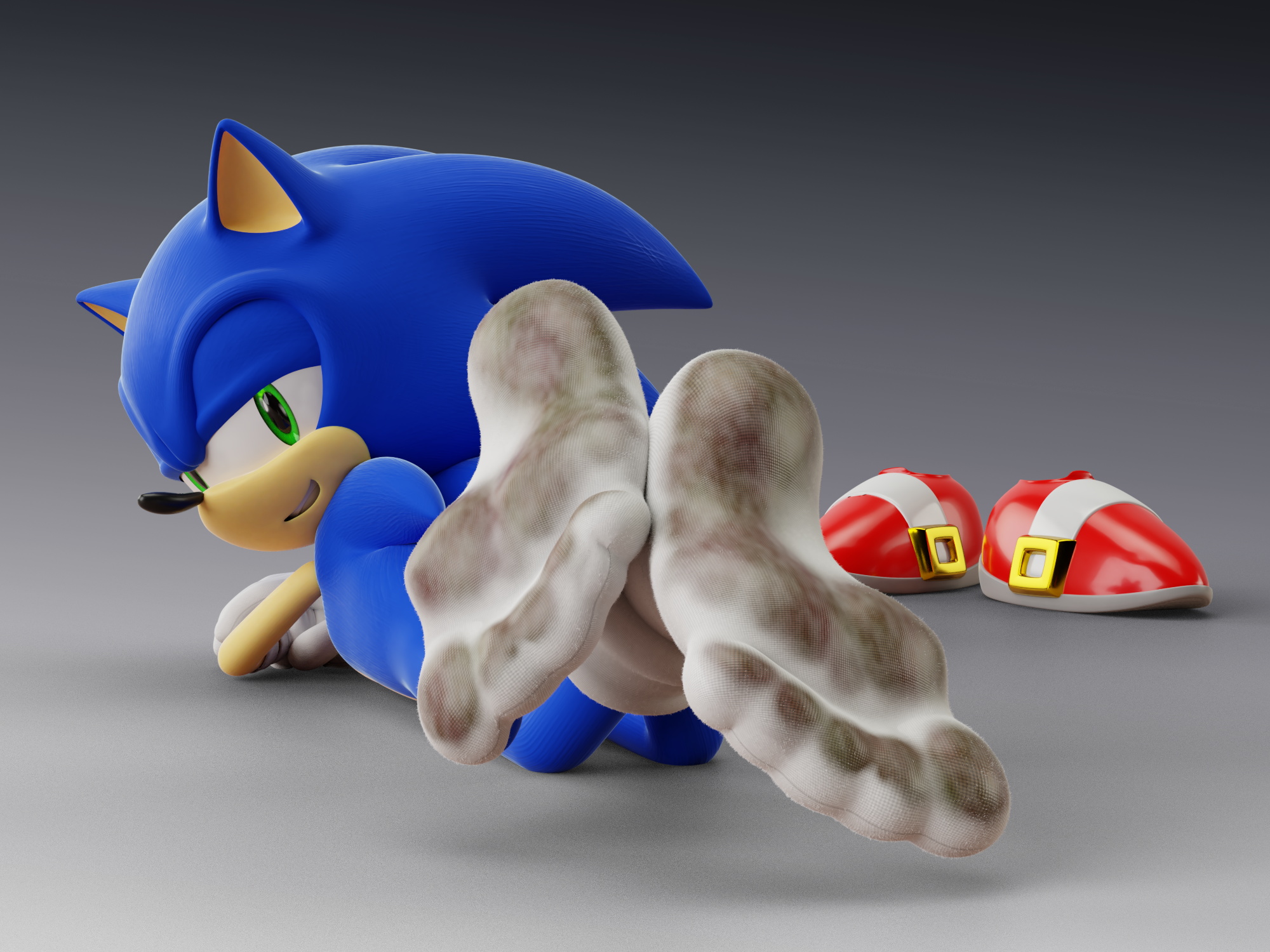 3D] Sonic's dirty socks by FeetyMcFoot -- Fur Affinity [dot] net