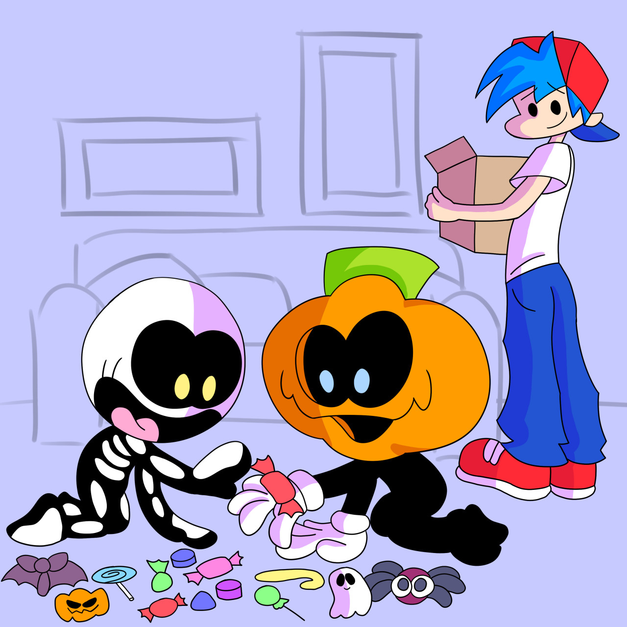 skid and pump doing the spooky month dance  Don't hug me i'm scared  fanart, Cute drawings, Baby animals super cute