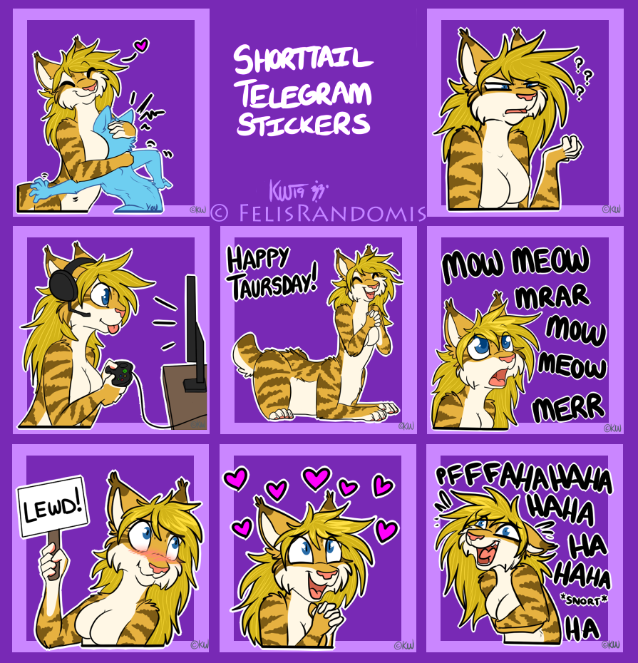 Shorttail Telegram Stickers 5 by FelisRandomis -- Fur Affinity [dot] net