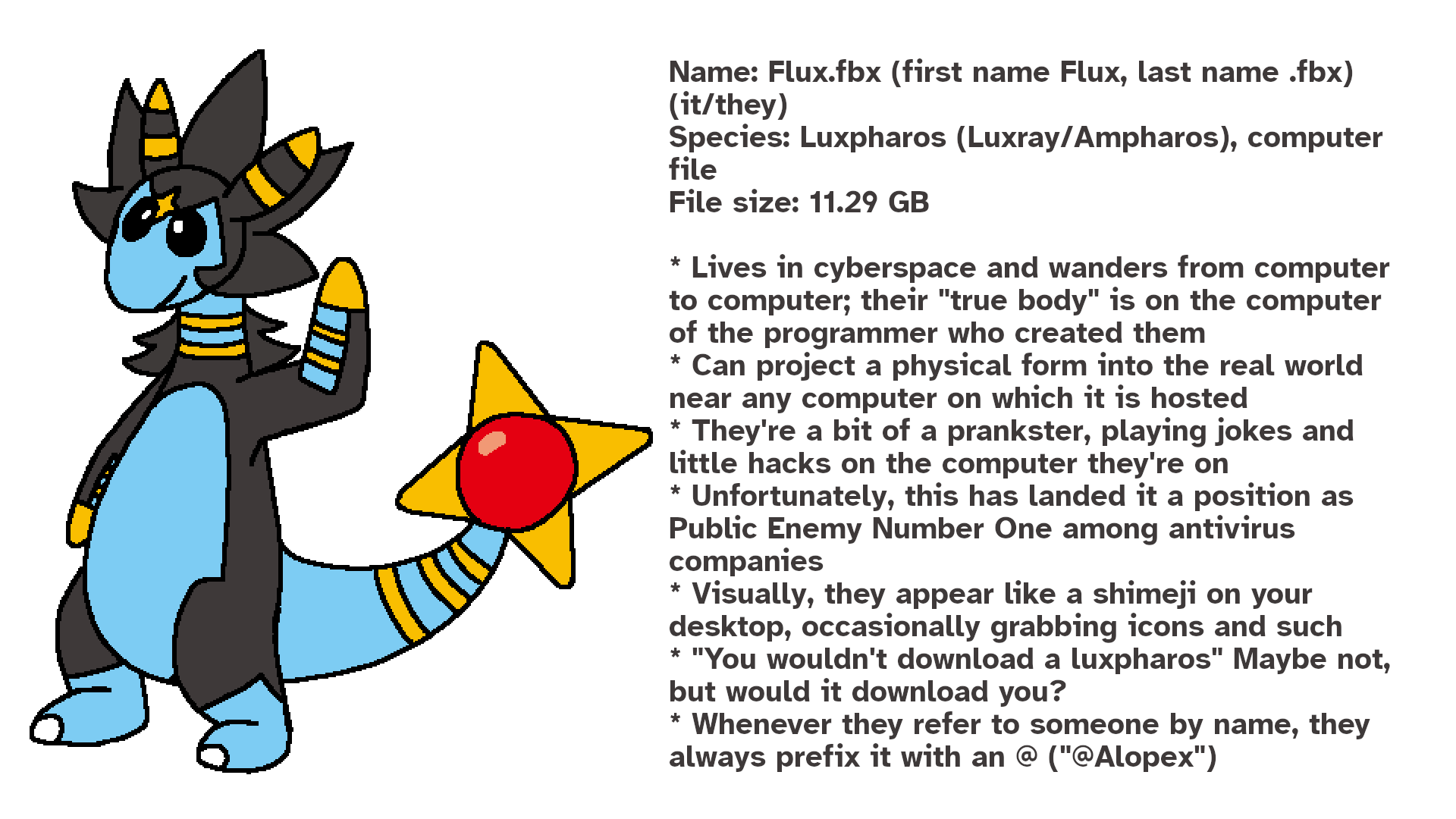 Flux the Luxpharos Refsheet (09/28/2024)