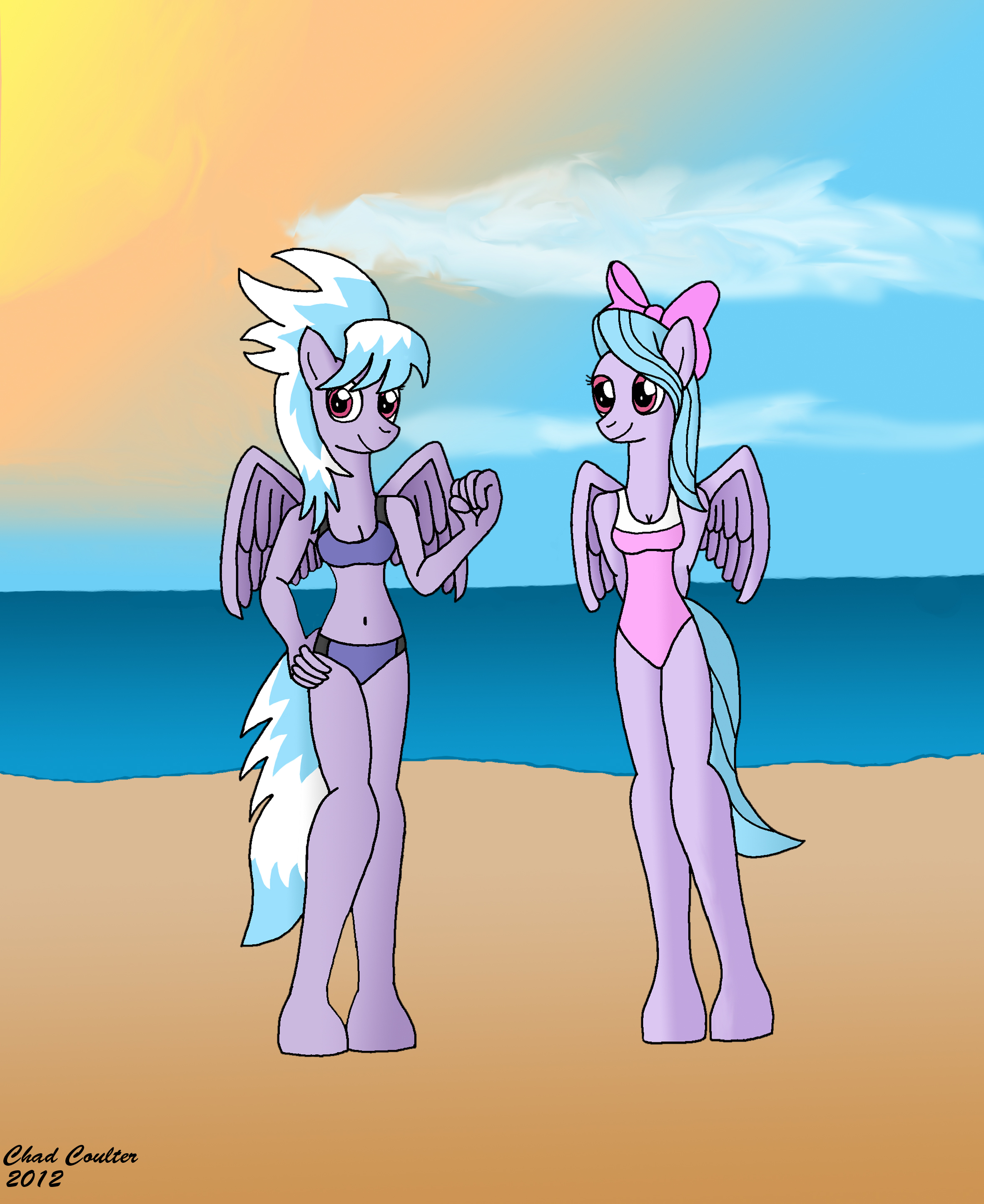 MLP Fim Swimwear: Cloudchaser and Flitter by FenrisFang -- Affinity [dot] net