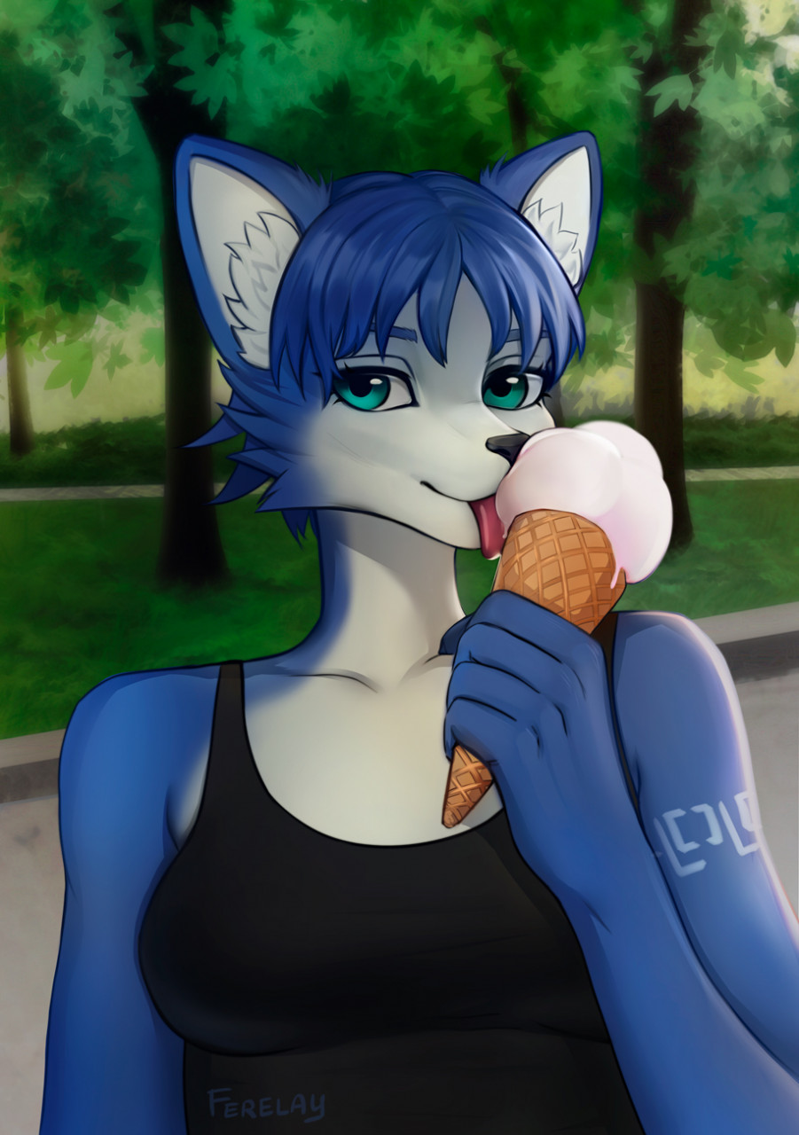 Krystal fan art star fox ice cream by FERELAY_RislZXC -- Fur Affinity [dot]  net