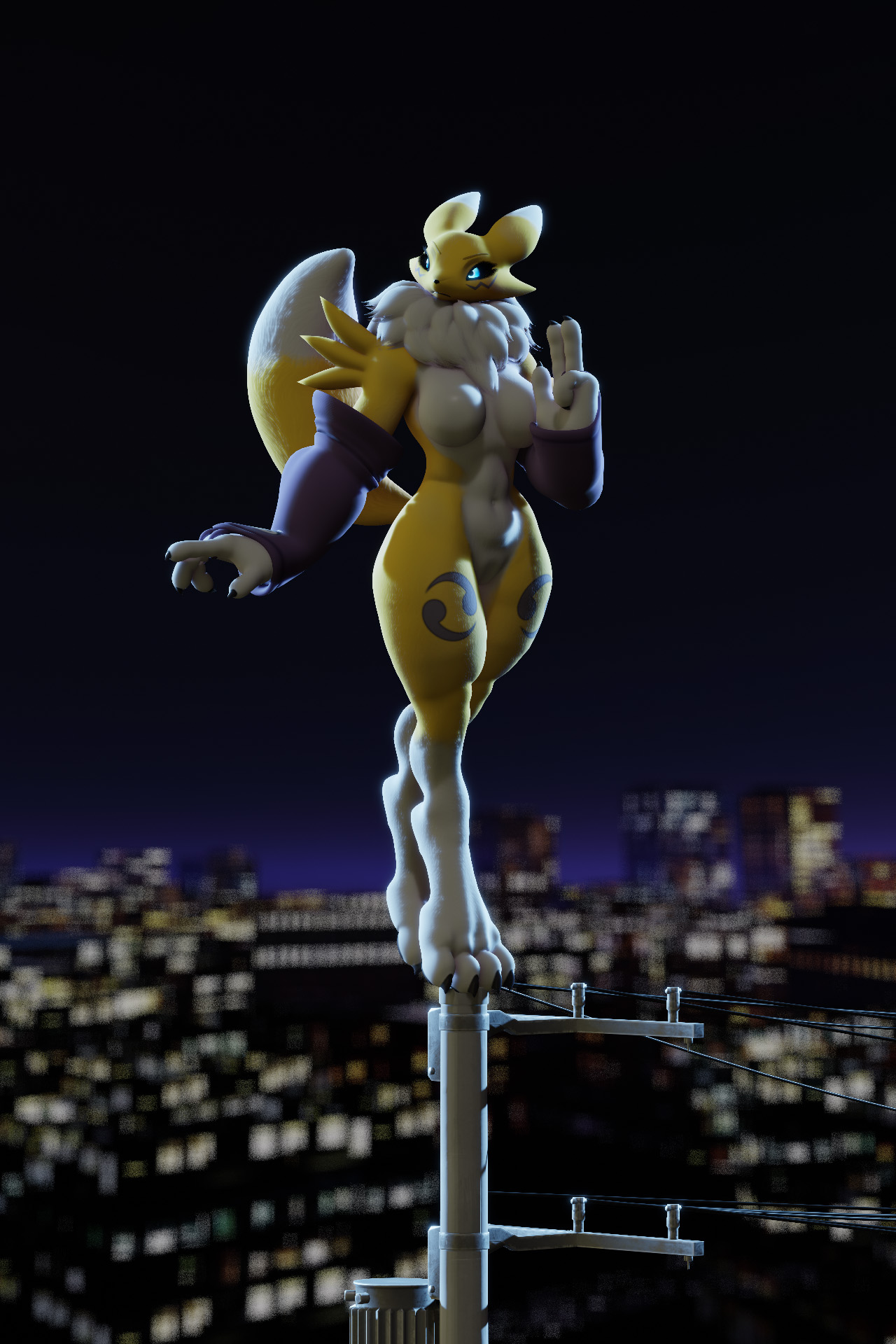 Model Test Renamon by DogZeela 03 by Fever Dreamer Fur