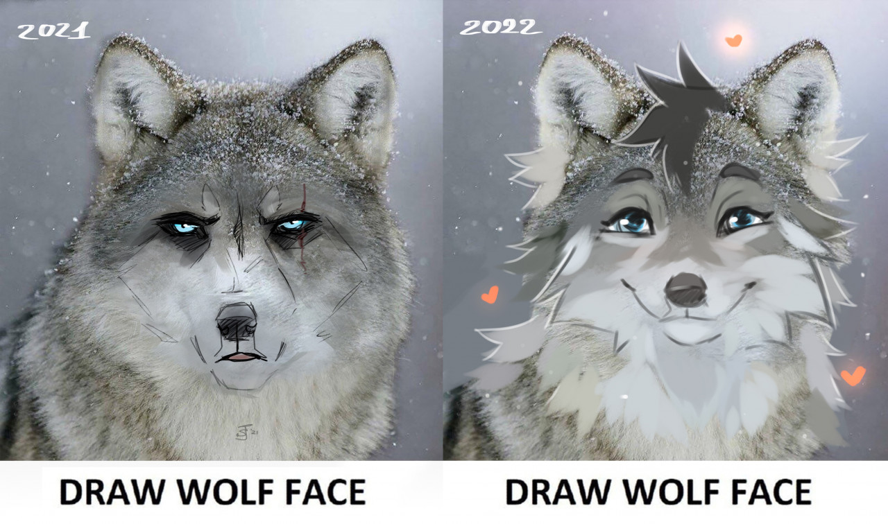 Draw wolf face meme — Weasyl