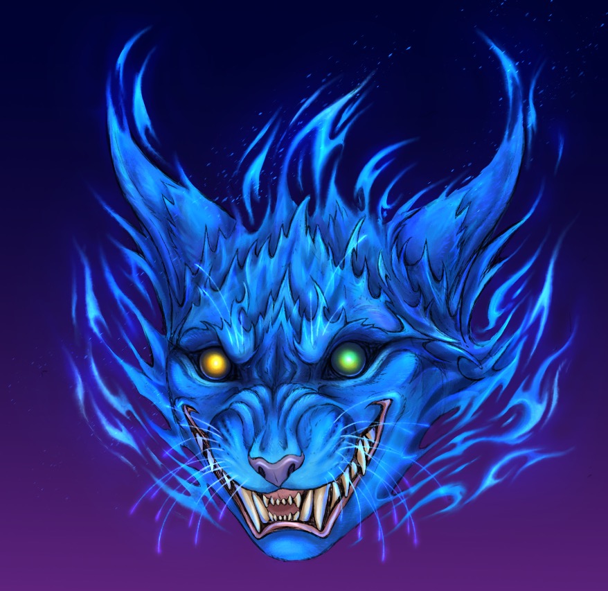 blue fire demon