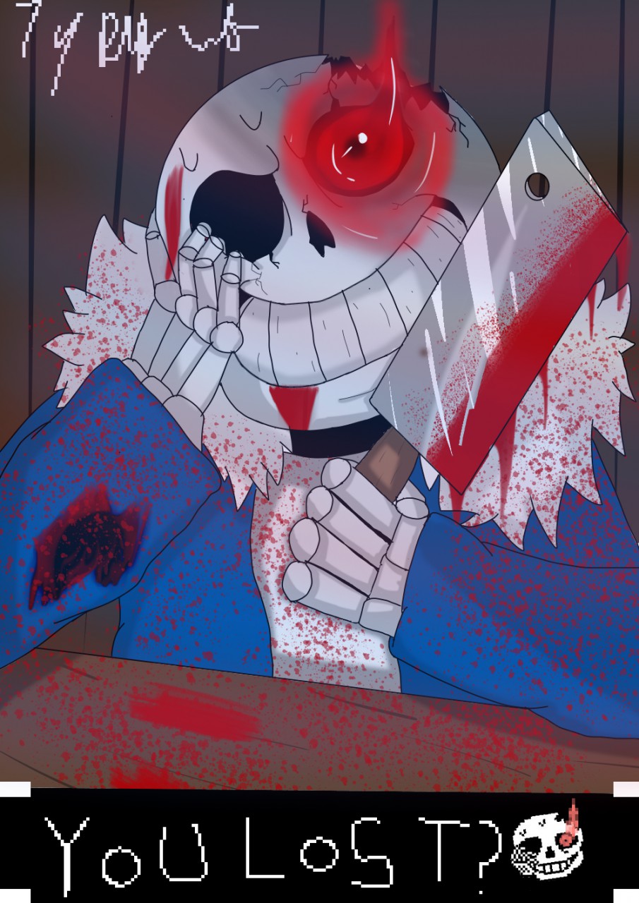 Horror Sans! (blood warning) by OneFattyCatty___ -- Fur Affinity