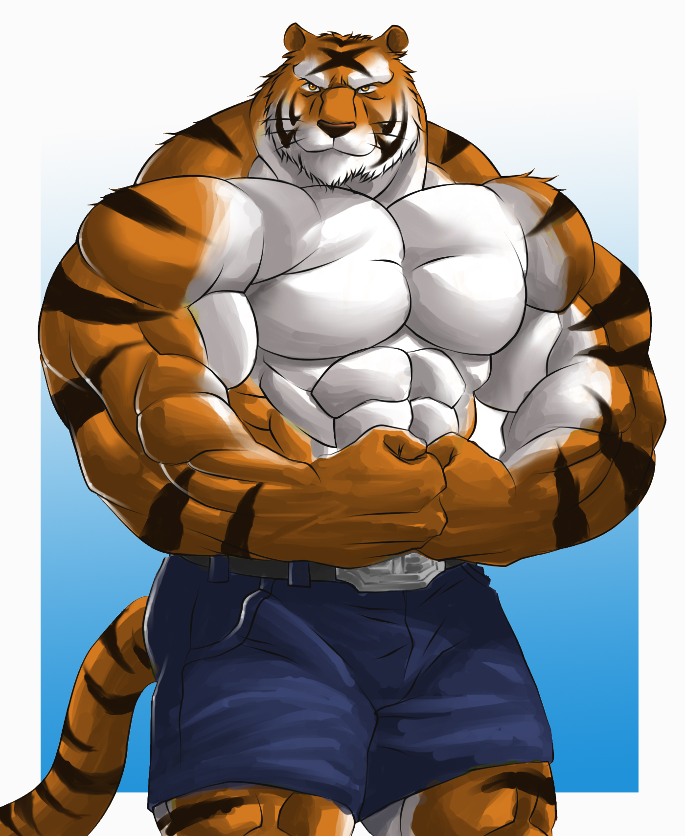 Тигр бодибилдер