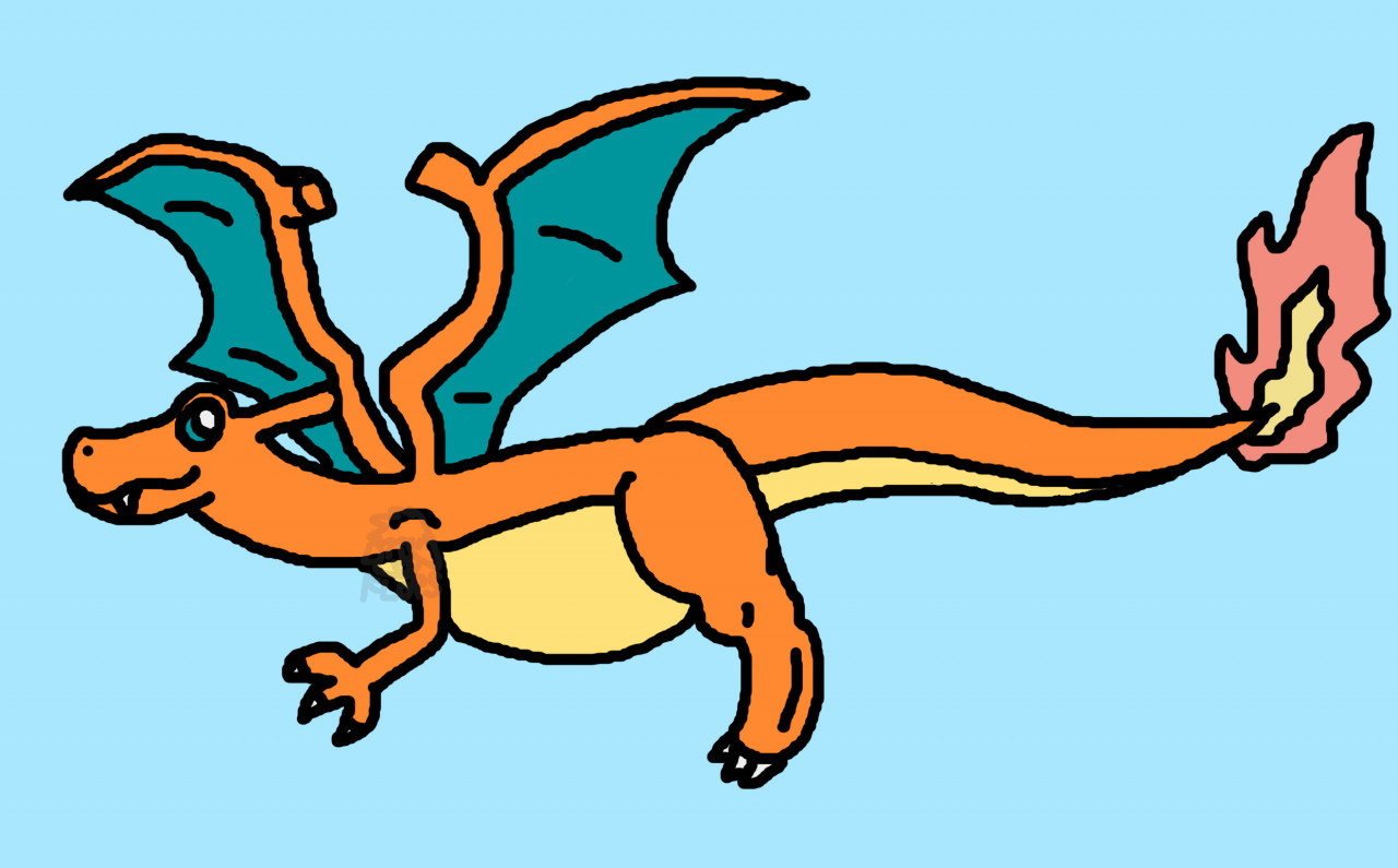 how to draw charizard flying