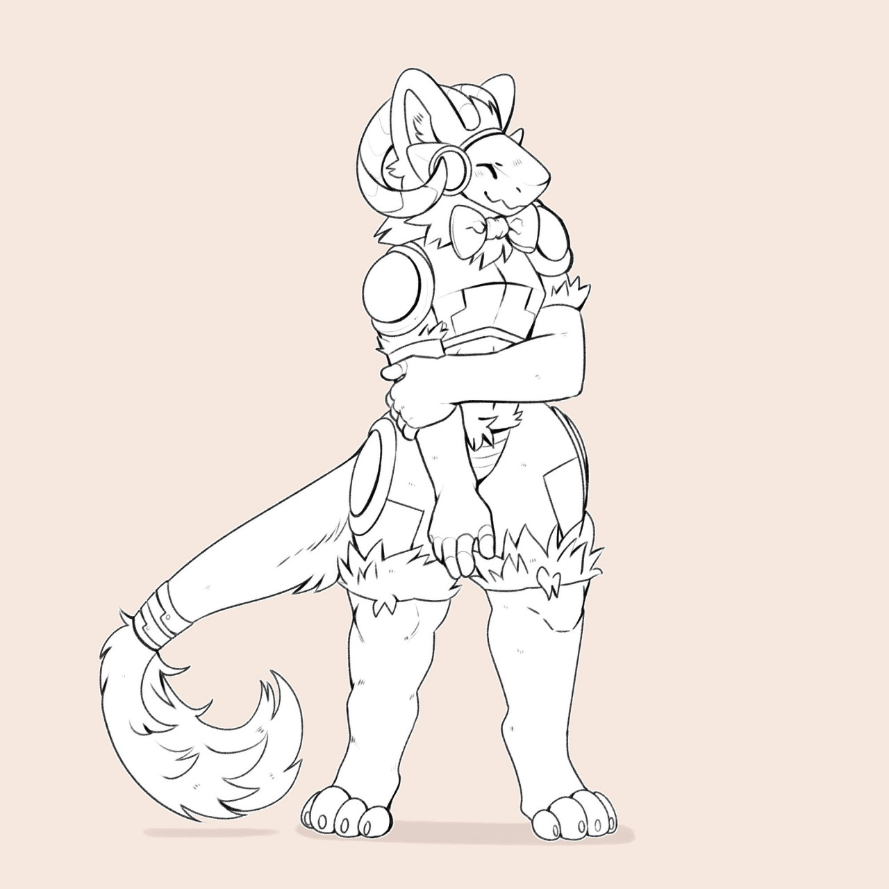 Flowfell on X: Pet your nearest protogen Shaded fullbody