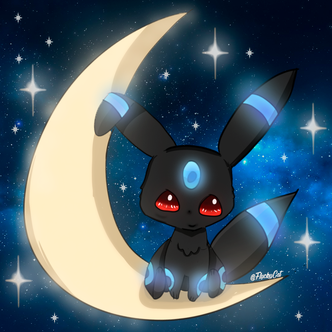 Cute Happy Umbreon 8k Shiny · Creative Fabrica