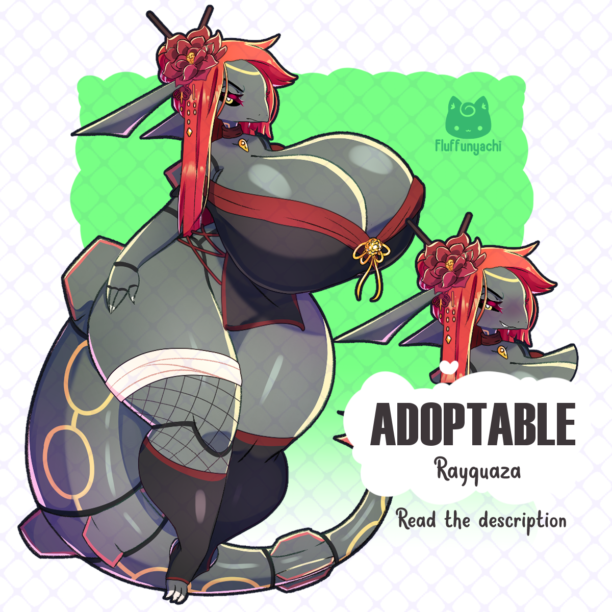 ADOPT CLOSED - Hisui Rayquaza shiny by maralmok -- Fur Affinity