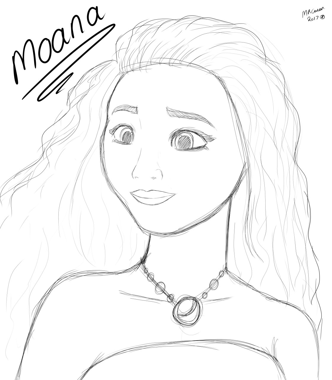 How to Draw Moana Easy Step by Step Drawing Tutorial for Kids and Beginners   How to Draw Step by Step Drawing Tutorials
