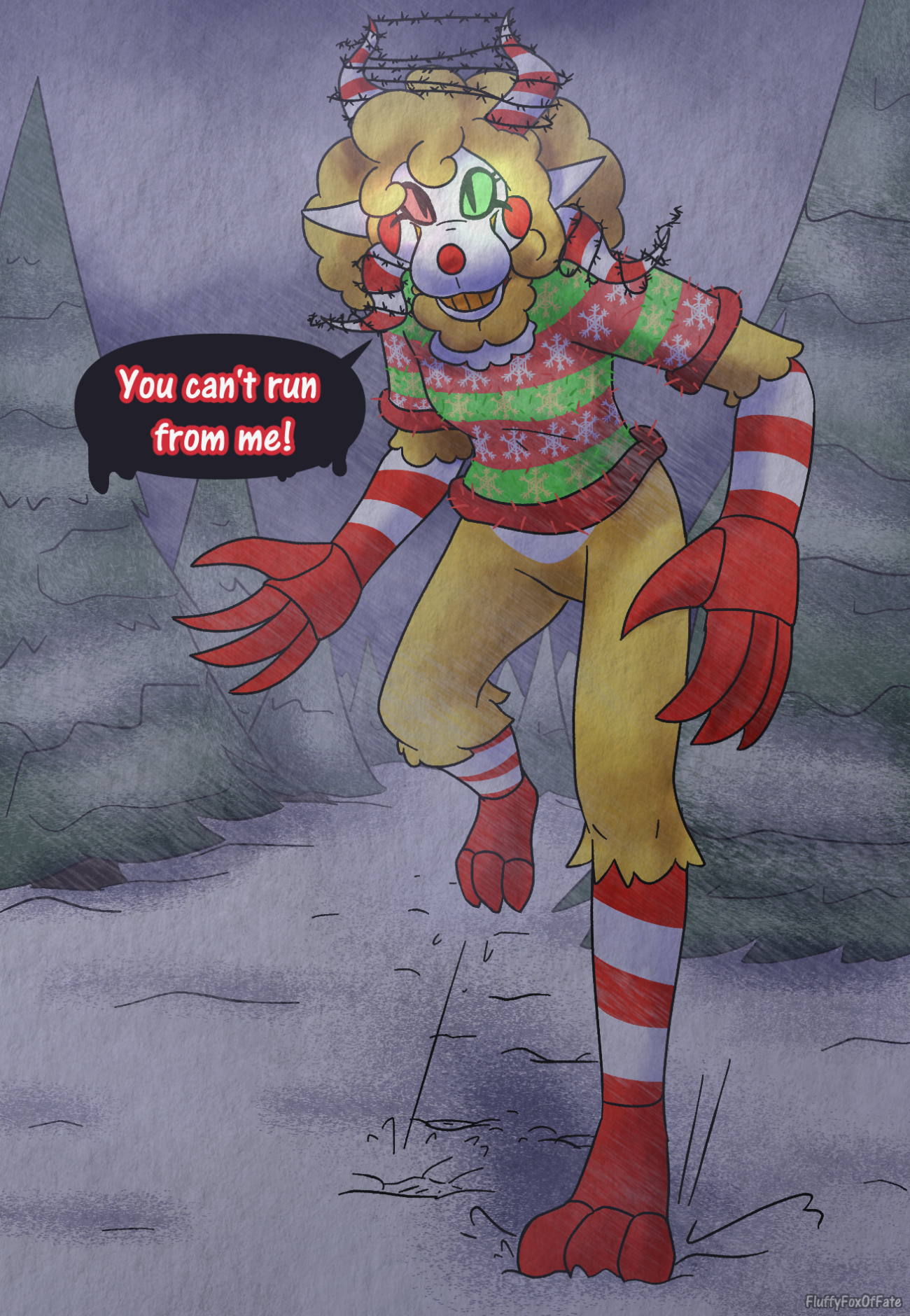 The Candy Cane Sheep by FluffyFoxOfFate -- Fur Affinity [dot] net