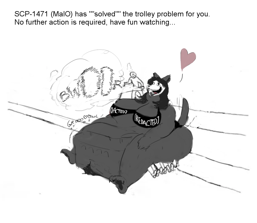 Trolley problem: SCP-1471 (MalO) edition by FluffyKangaroo -- Fur Affinity  [dot] net