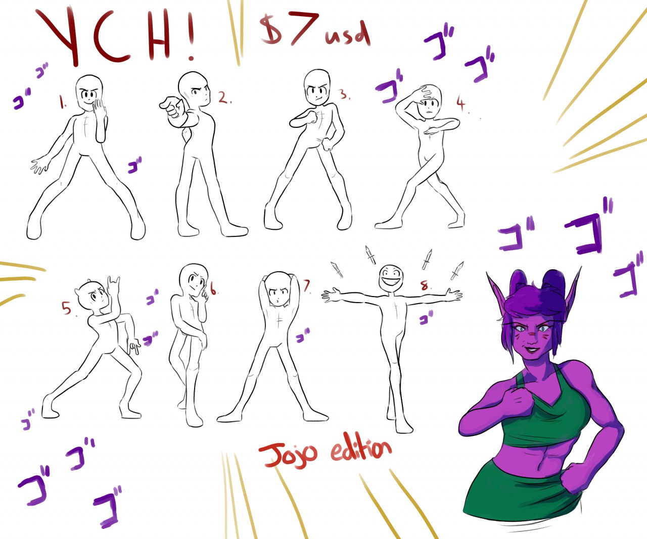 Assigning your OC(s) JoJo Poses on Toyhouse