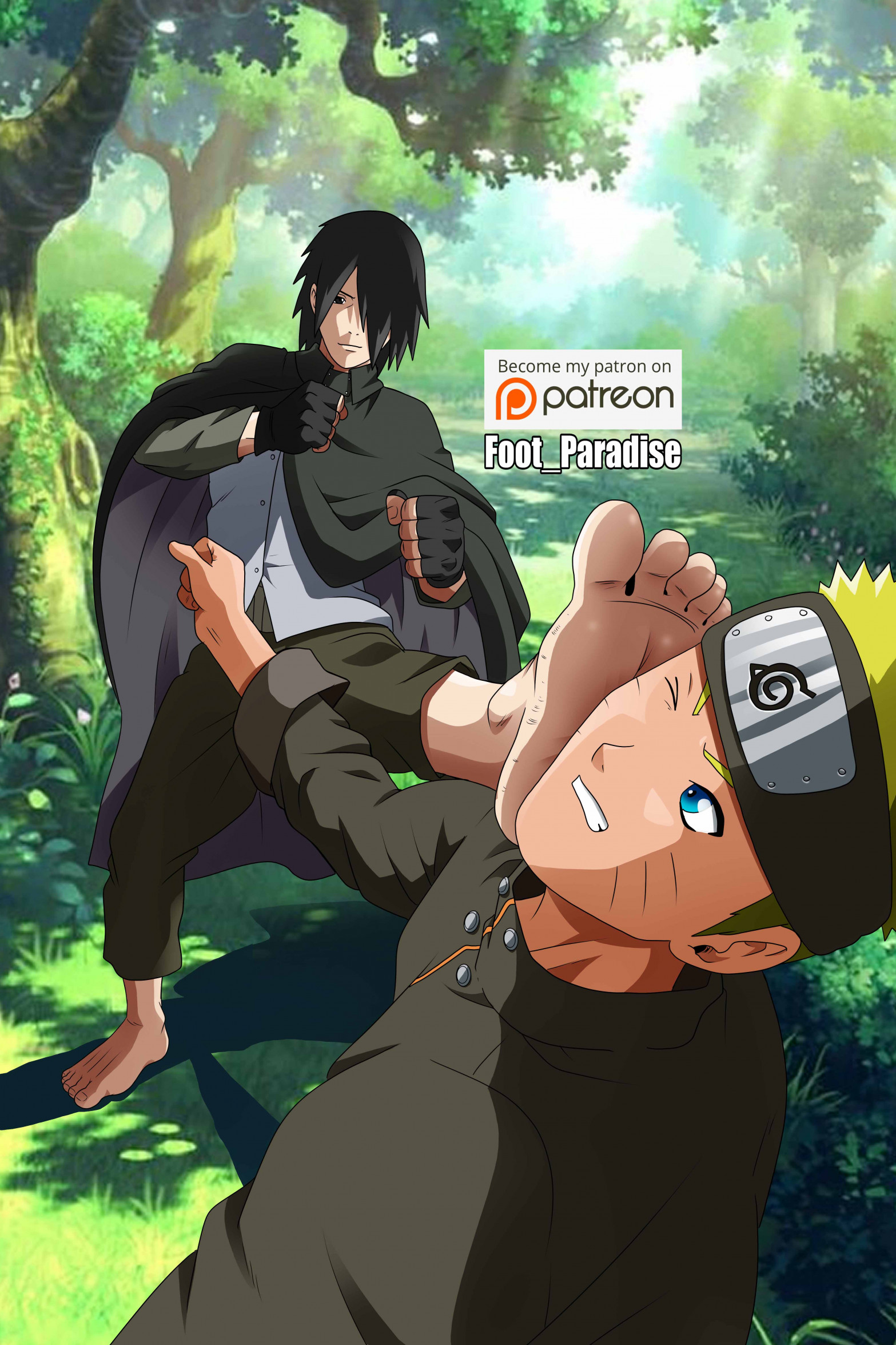 Sasuke and Naruto (patreon) by Footparadiseart -- Fur Affinity [dot] net