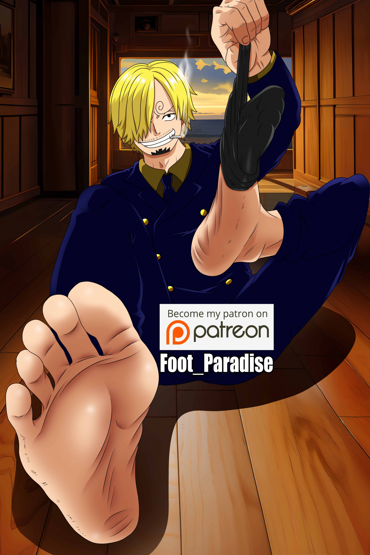 Sanji barefoot by Footparadiseart -- Fur Affinity [dot] net