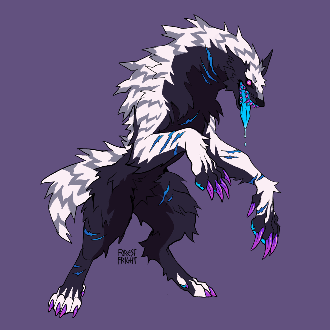 [ADOPT] Neon Werewolf (CLOSED) by ForestFright -- Fur Affinity [dot] net