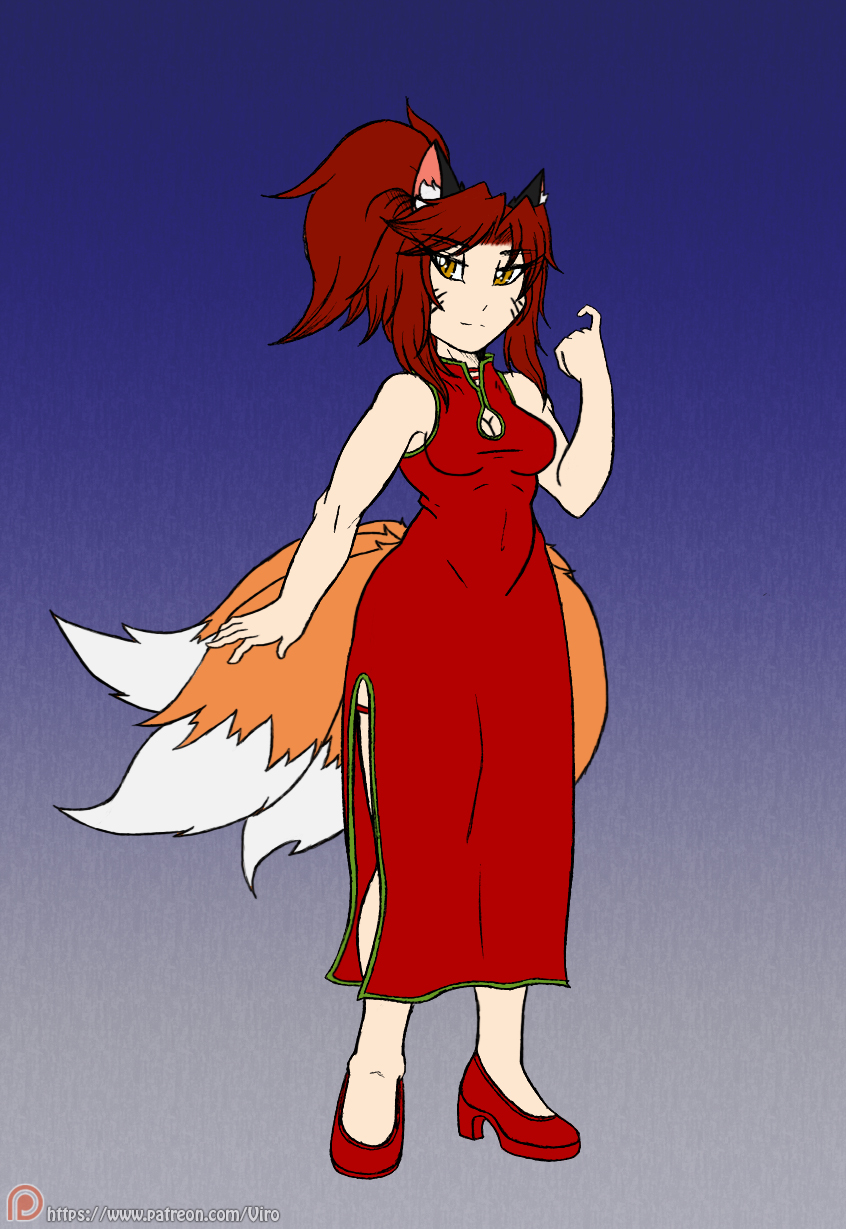 Rain Delgado (true kitsune form) Ver.2 by foxfire2080 -- Fur Affinity [dot]  net