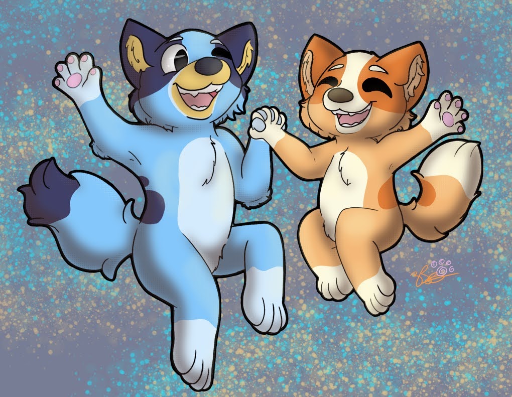 Bluey and Bingo (October 2019) by ToonThick -- Fur Affinity [dot] net