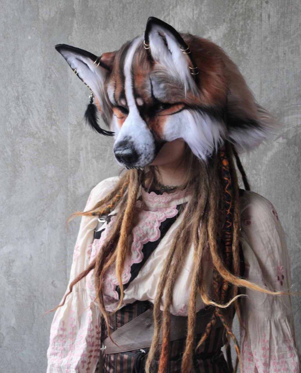 Charcoal Coloration Wolf Mask (HANDMADE) by FoxxyFurends -- Fur Affinity  [dot] net