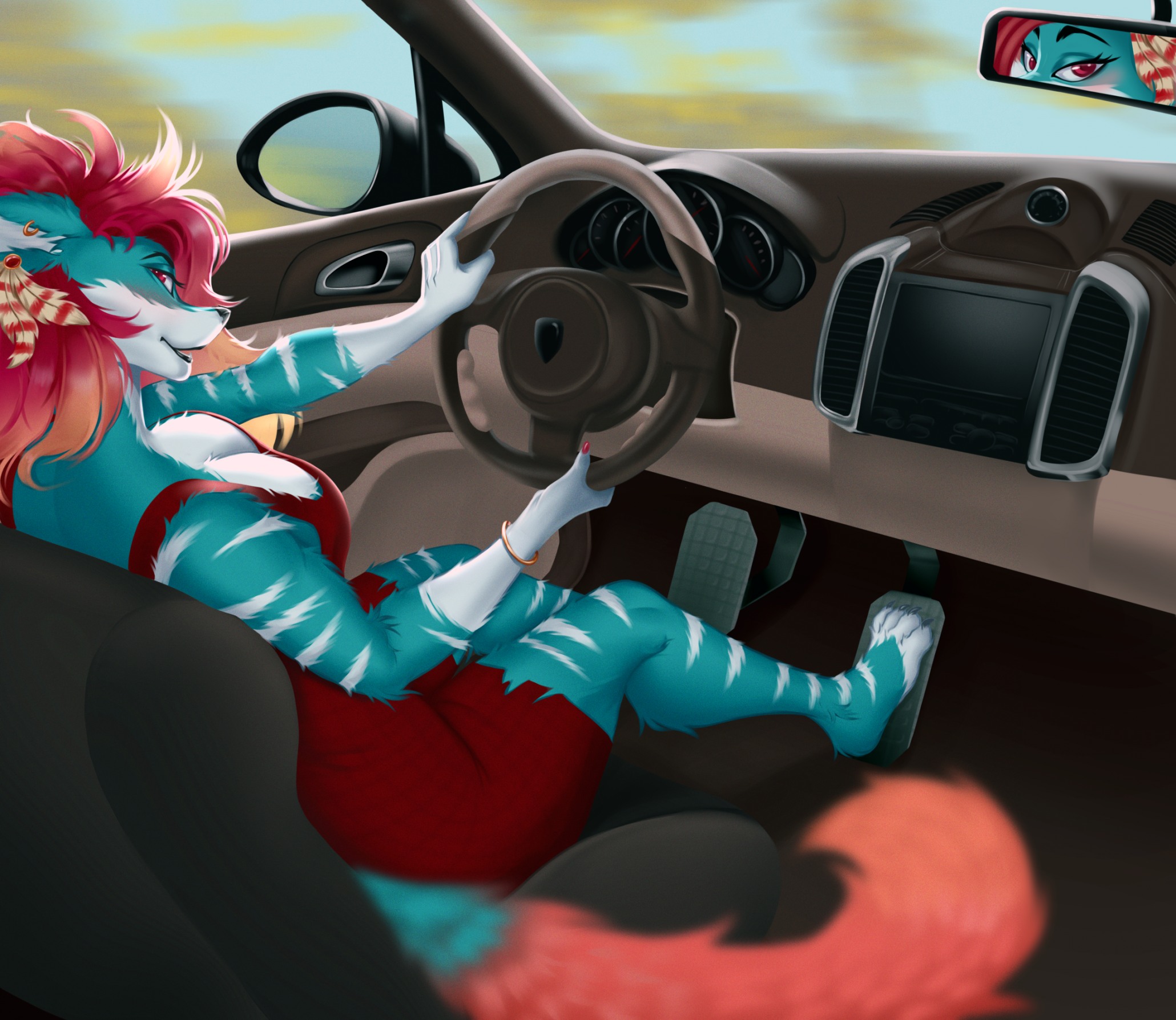 Driving bare paws , two ways by JaffyWolfy -- Fur Affinity [dot] net