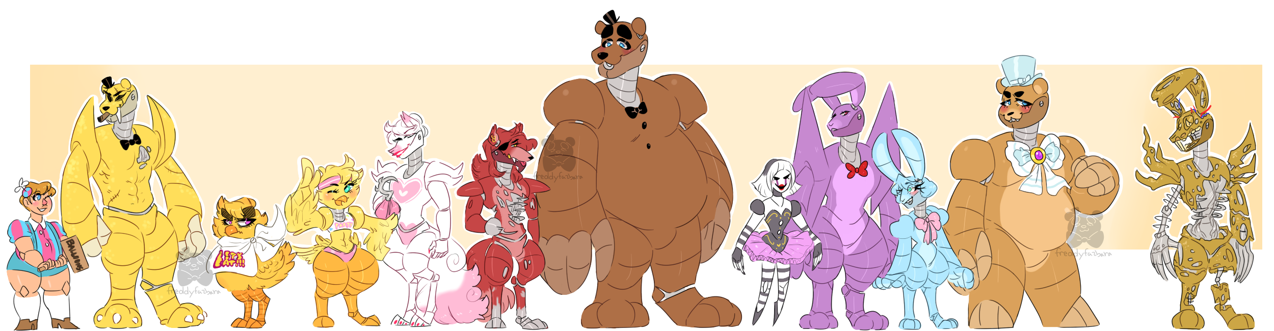 fnaf height chart redraw! by freddyfazbara -- Fur Affinity [dot] net