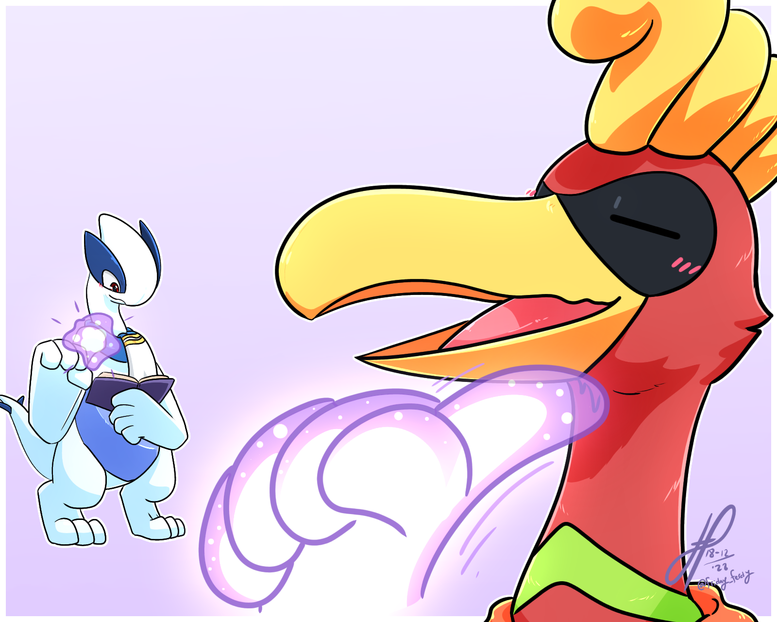 Lugia and Ho-Oh by Ziggy -- Fur Affinity [dot] net