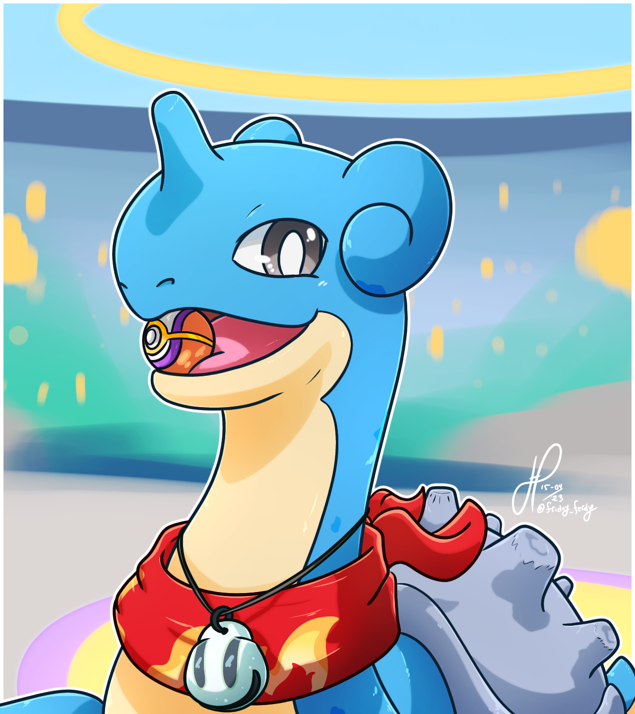 Pokémon Fanart - Red and Lapras