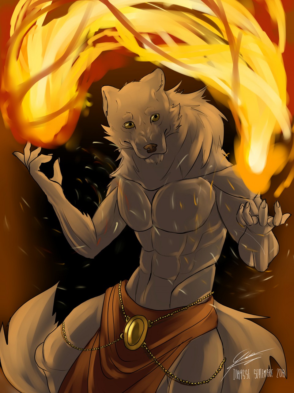 Fire wolf by LunnaHowell -- Fur Affinity [dot] net
