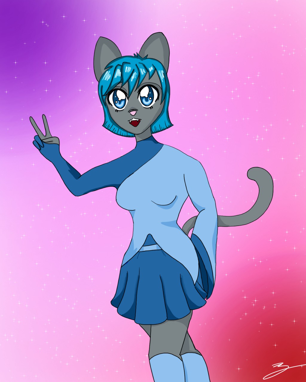 Old Anime Style Cat by FurFunArt -- Fur Affinity [dot] net