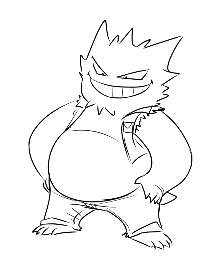 Black And White Gengar Pokemon Black & White Drawing Haunter PNG