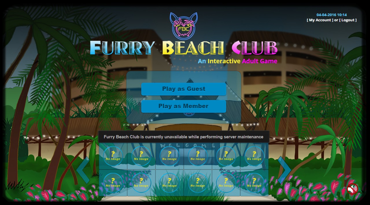 Main Menu - Furry Beach Club. 