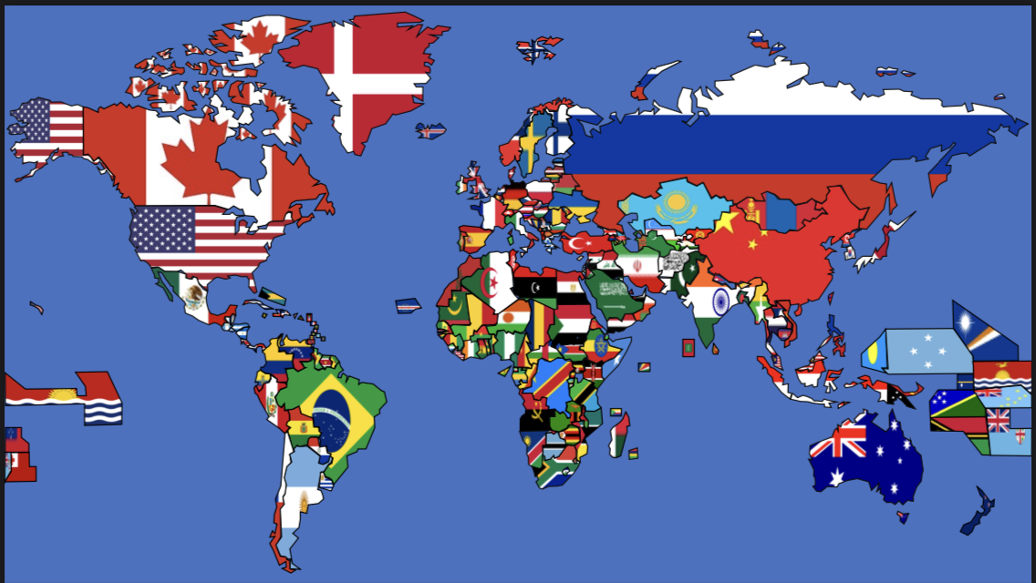 world flags map