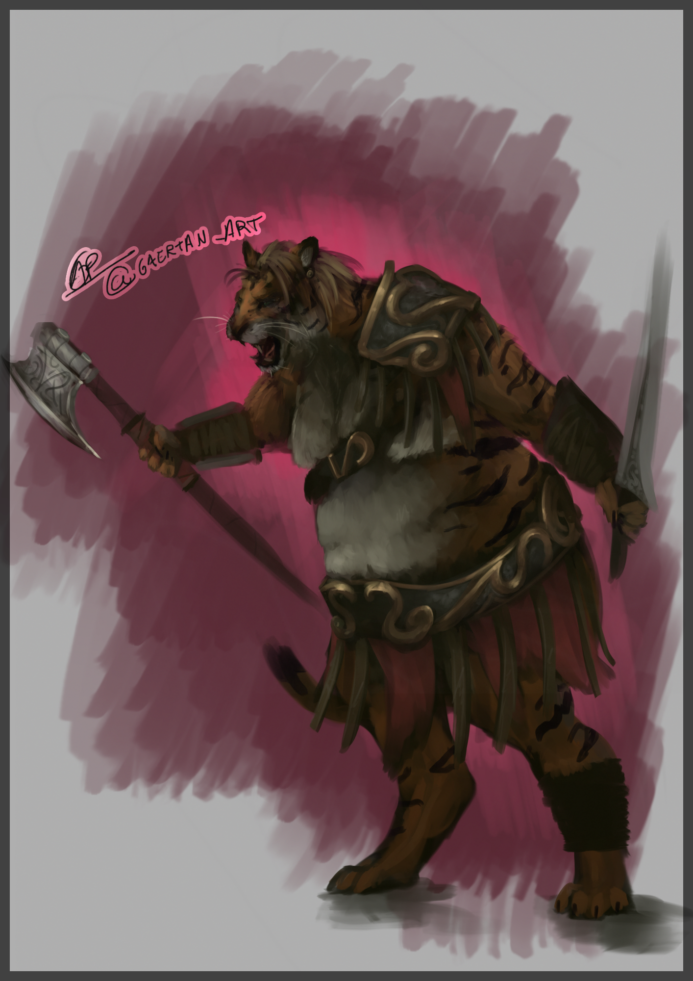 Fatkat the tiger ,but barbarian by Gaertan -- Fur Affinity [dot] net