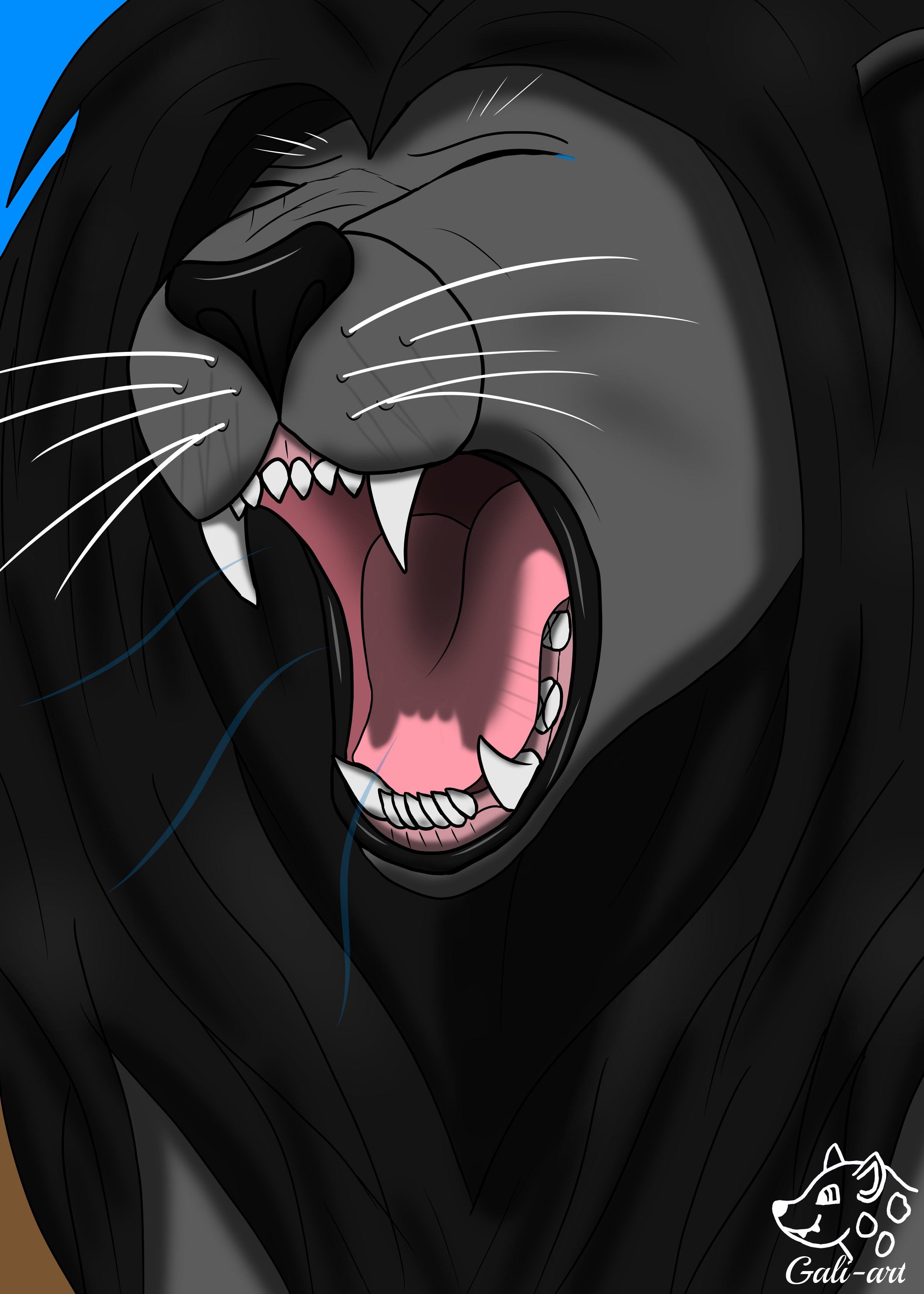The black lion god yawning by Galiart  Fur Affinity dot net