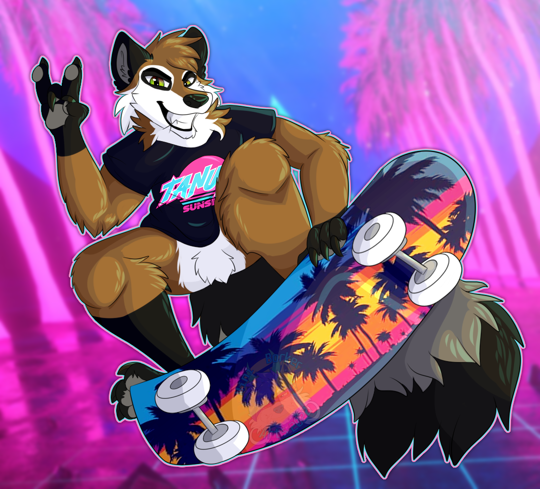 rad-raccoon-tanuki-sunset-tribute-by-gamesport88-fur-affinity-dot