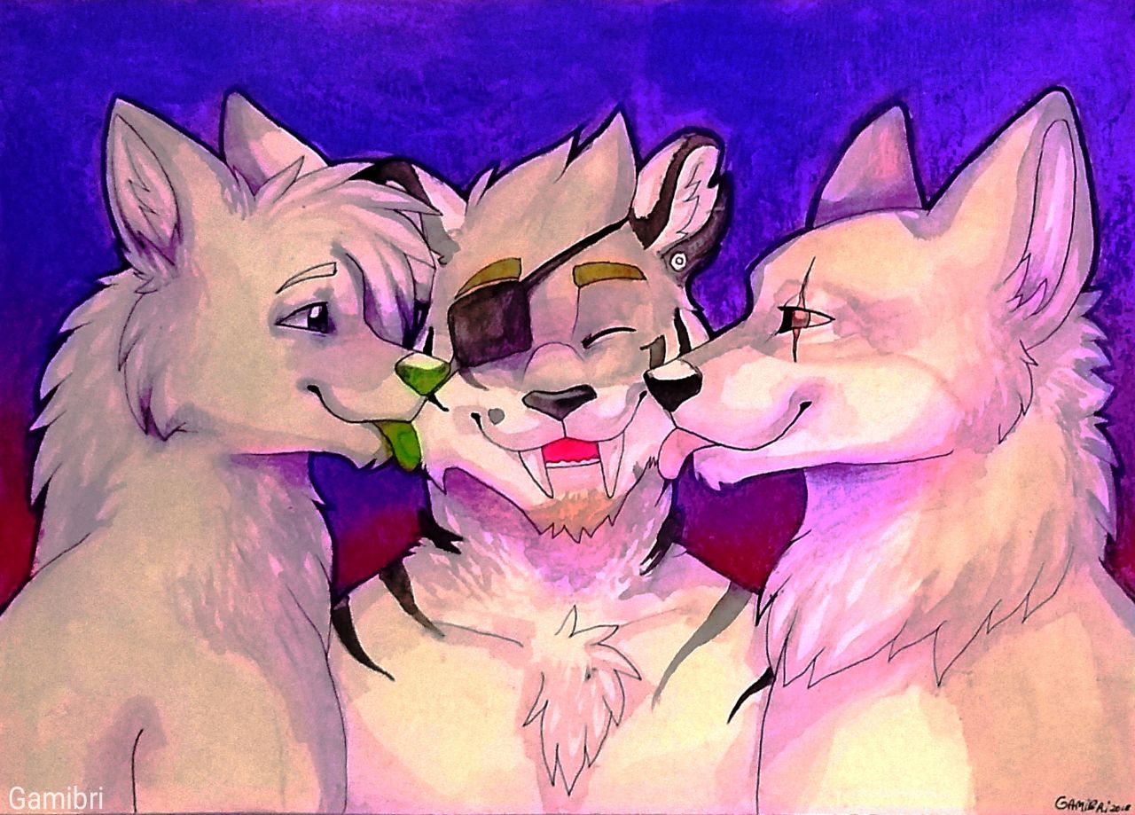 Triple kiss (CM) by gamibri -- Fur Affinity [dot] net