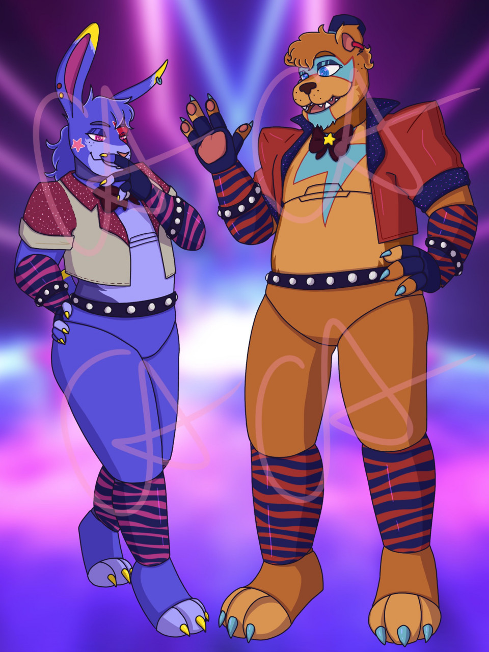 Glamrock Bonnie and Freddy by gammamumu -- Fur Affinity [dot] net