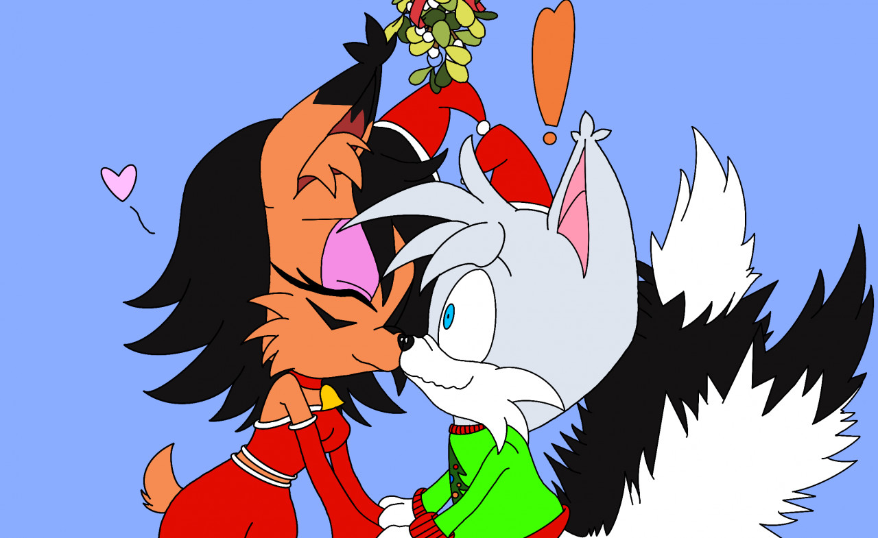 Christmas kiss: Sonadow by Talabromaltyalla on Newgrounds