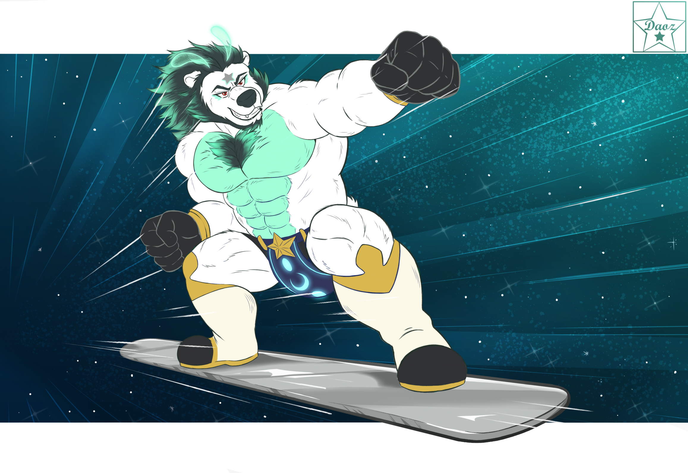 Galax Surfing Through Space (art commission)