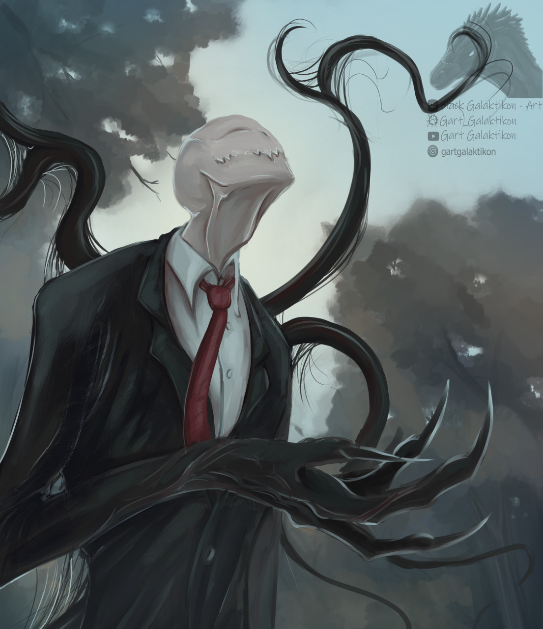 Slenderman Art Board Print by Vanum-Chan