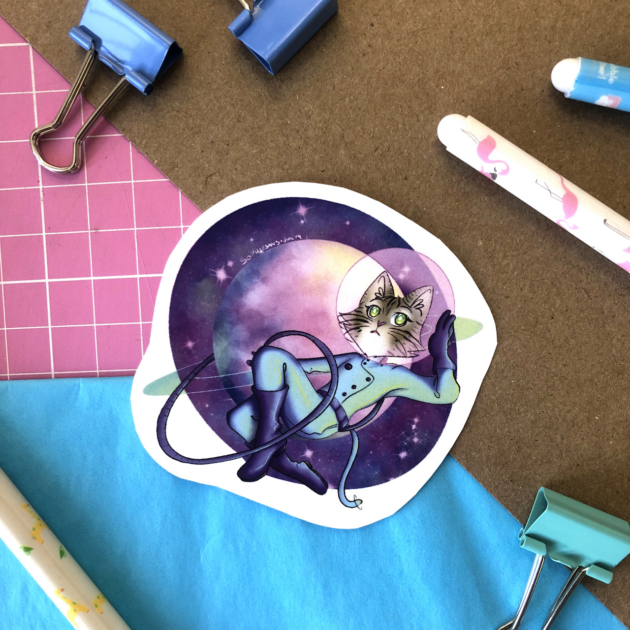 Space cat - Sticker by gatonejo -- Fur Affinity [dot] net