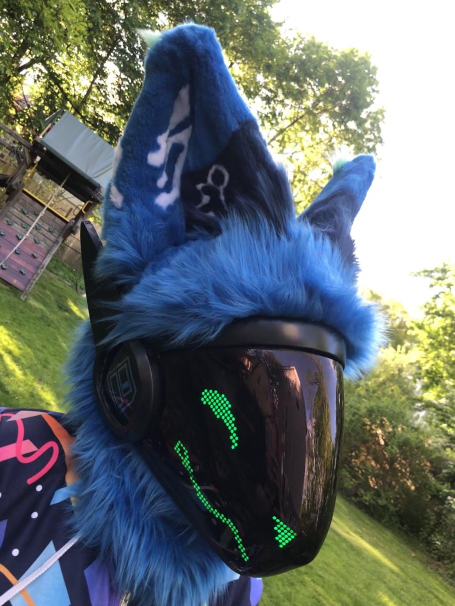 Protogen fursuit suit up ! 