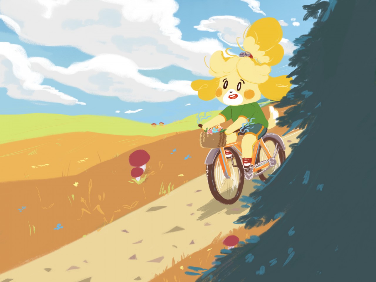 Isabelle On A Bike Animal Crossing Fanart By Geeswest Fur Affinity Dot Net