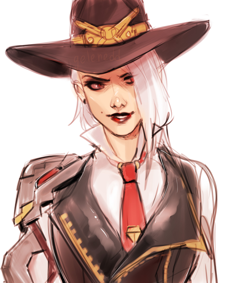 ashe overwatch funart sketch by gelenedd -- Fur Affinity [dot] net