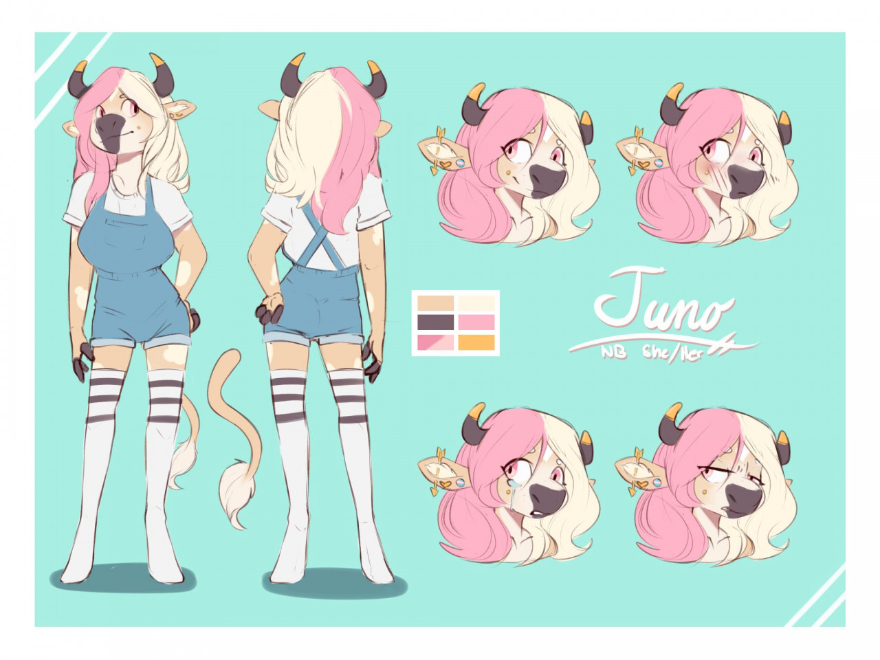 Juno the Protogen - SFW Ref Sheet by RaealTheProtogen -- Fur