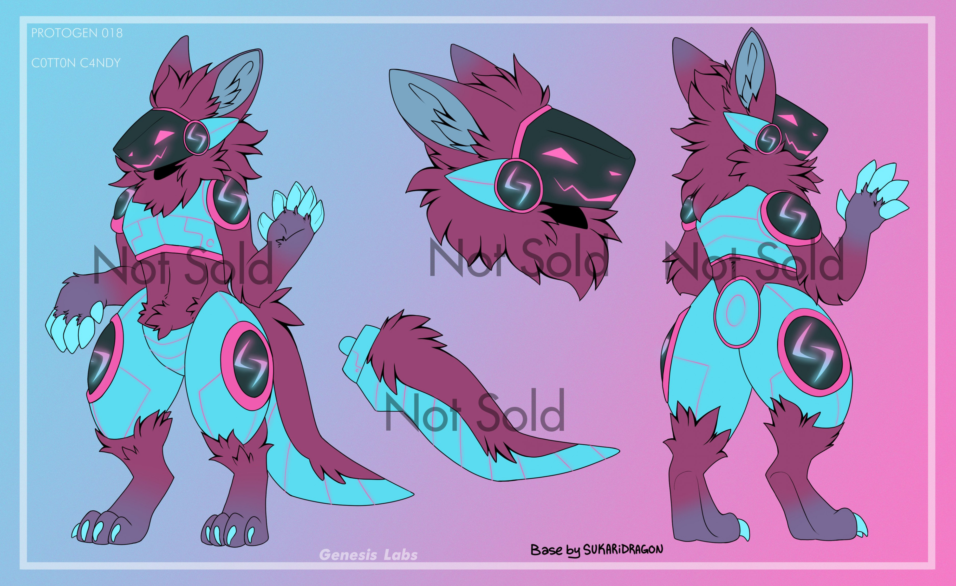 Aaaaaaaaa, protogen. Its a little base for a mascot that someone is doing  for my discord server. Her name is cotton candy! Say hi. : r/protogen